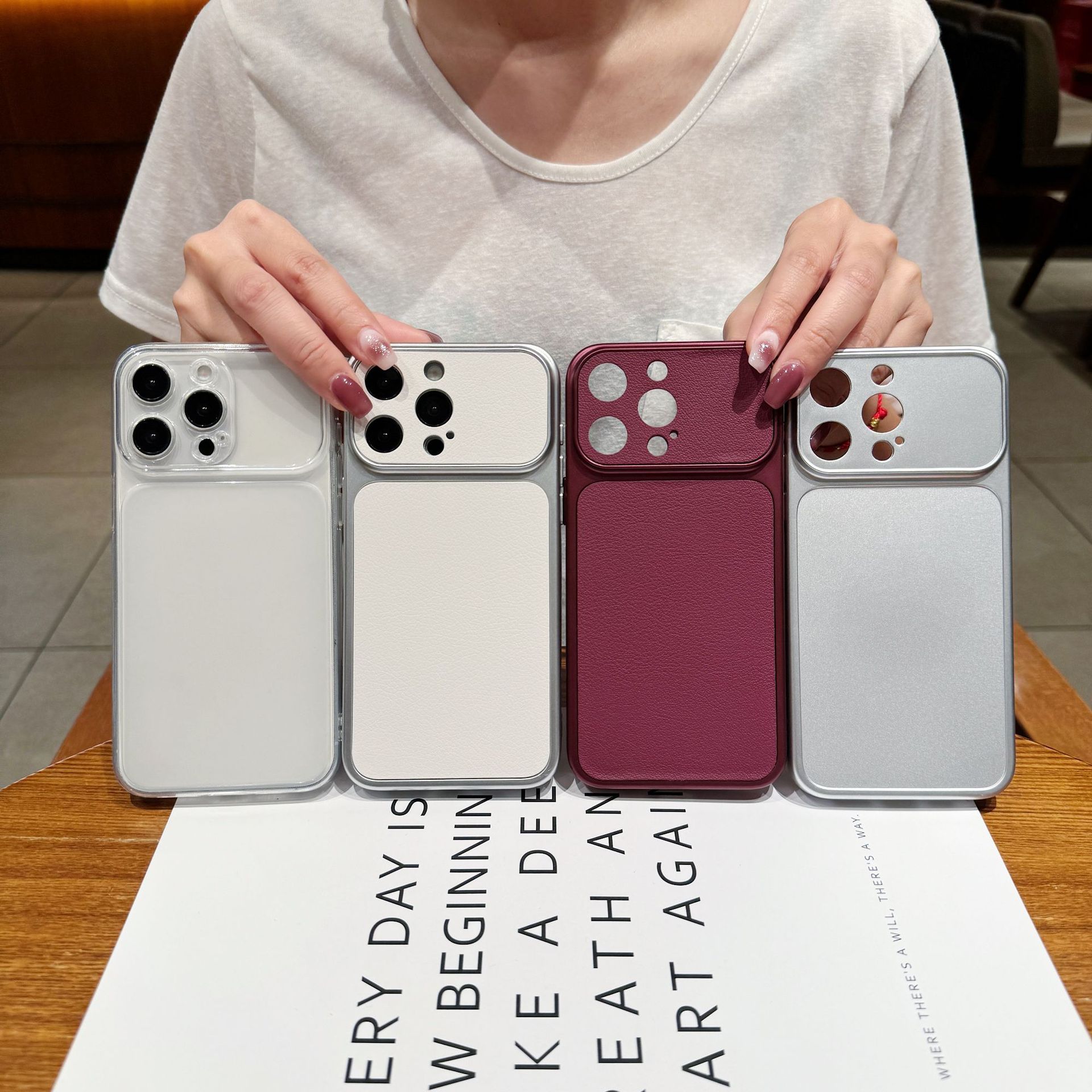 Suitable for Apple 18 Pro Max large-window Corning glass phone case, made of lambskin material, iPhone 17 protective cover.