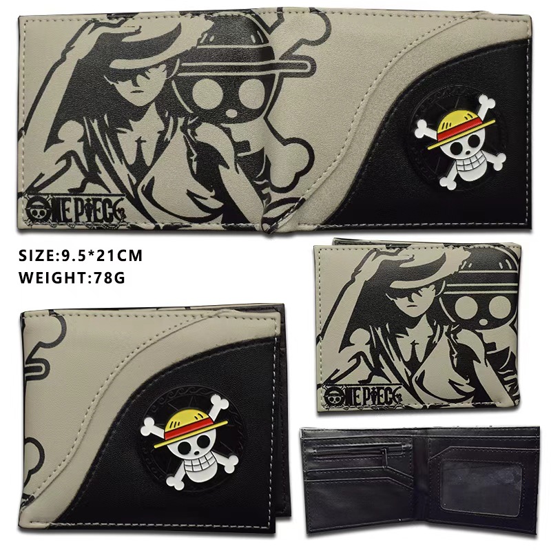Men's wallet with a rotatable metal logo, two-piece leather briefcase, and a penny wallet.