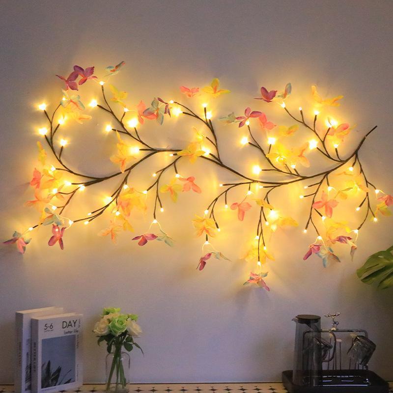 Cross-border LED Christmas indoor walls can be curved to mimic rose petals butterfly leaf atmosphere lights