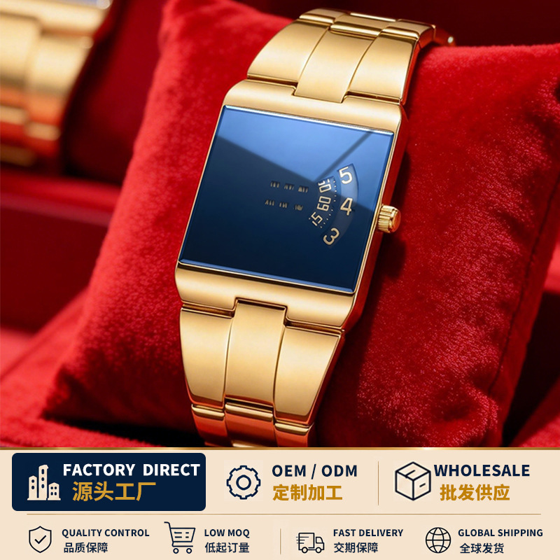 Foreign trade cross-border square watch for men fashion quartz watch for men and women student watch TK Amazon wholesale watch