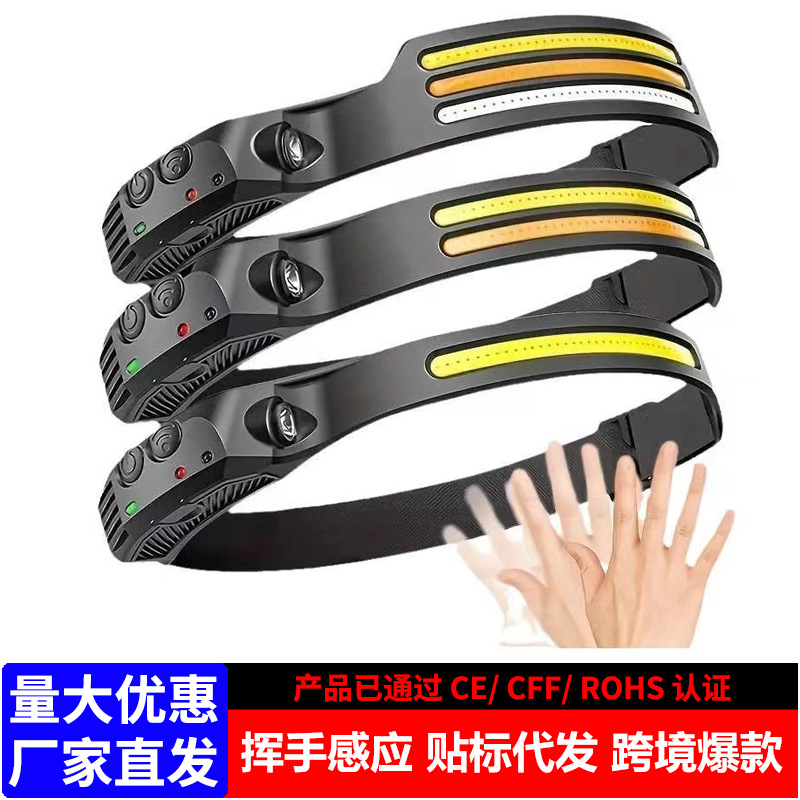 Sensor headlamps long-lasting lithium outdoor cycling running recharging lamps outdoor high beam head-mounted flashlights wholesale