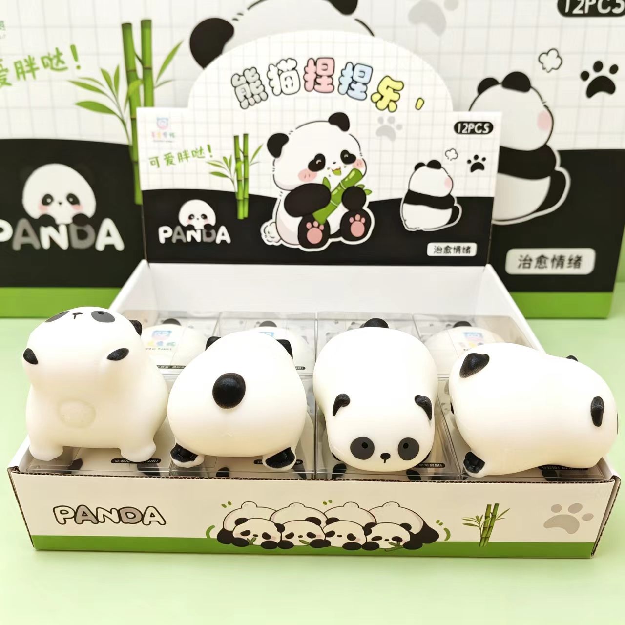 Amazon cross-border panda squishy stress-relief toy, a perfect stress-busting gadget; wholesale panda-shaped squishy toys.