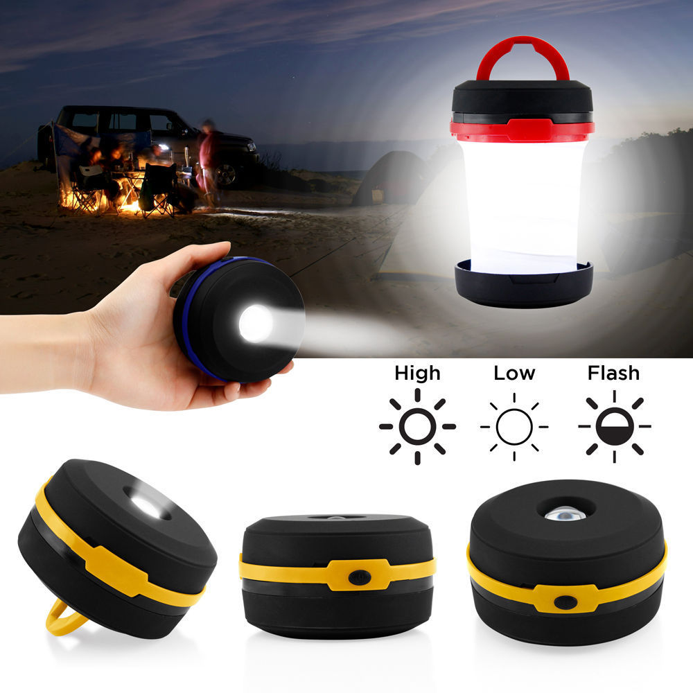New LED camping lamp—spring‑retractable outdoor camping light, foldable emergency household lantern, tent lamp—available in stock