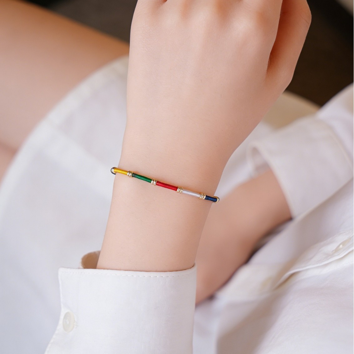 Five-Lane God of Wealth Handwoven Bracelet, Unisex, Artistic Retro Ethnic Style, Original Design, Five Wisdom Red Cord Braided Rope
