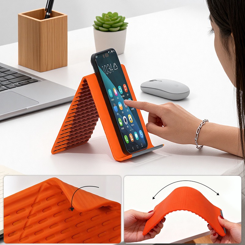 Flexible folding creative shaped mobile phone tablet laptop general purpose portable travel rack