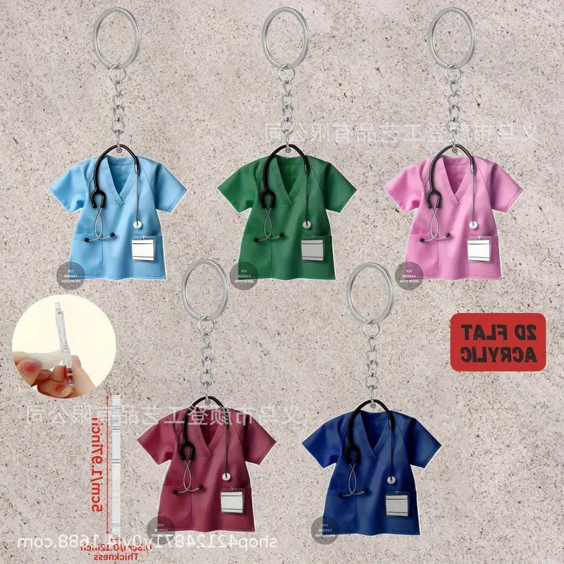 Cross-border new acrylic flat nurse uniform pattern multi-purpose acrylic medical worker keychain