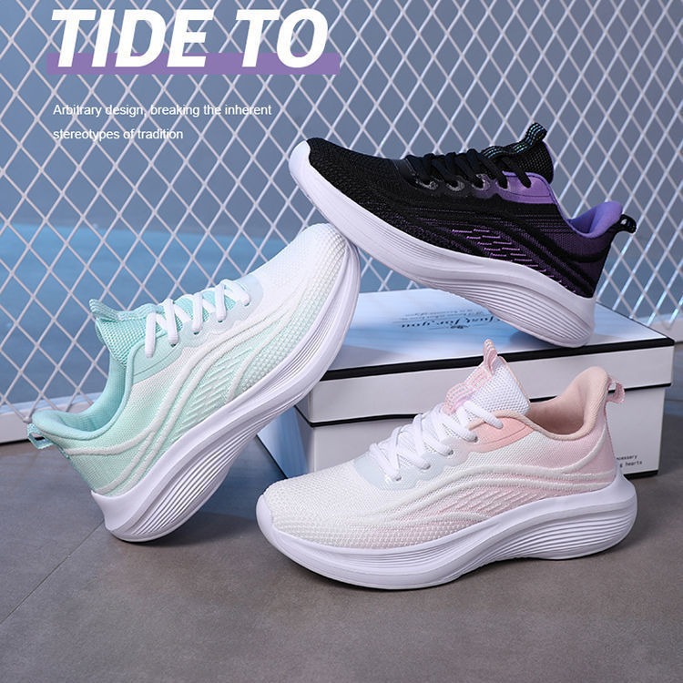 Cross-border new flyknit women’s sneakers, breathable mesh casual shoes for women—trendy, versatile, and available for dropshipping.