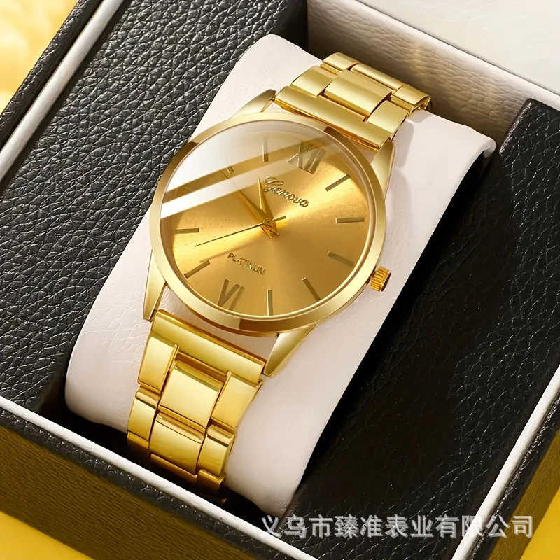 Geneva Men’s Watch, Simple Business‑Style All‑Match Wristwatch, Cross‑Border Wholesale, Supports Mixed Lots and Dropshipping, Steel Strap
