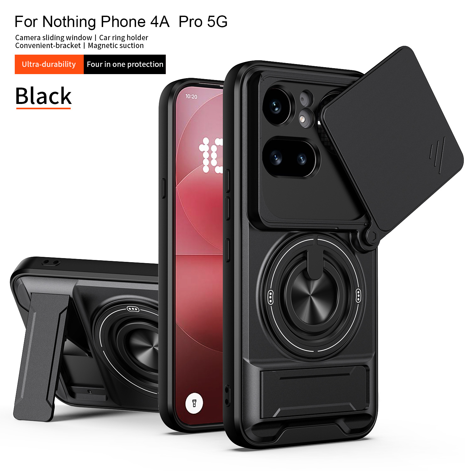 Compatible with Nothing Phone 4A Pro Shunjia phone case, Phone 4A window‑style stand, drop‑proof protective cover