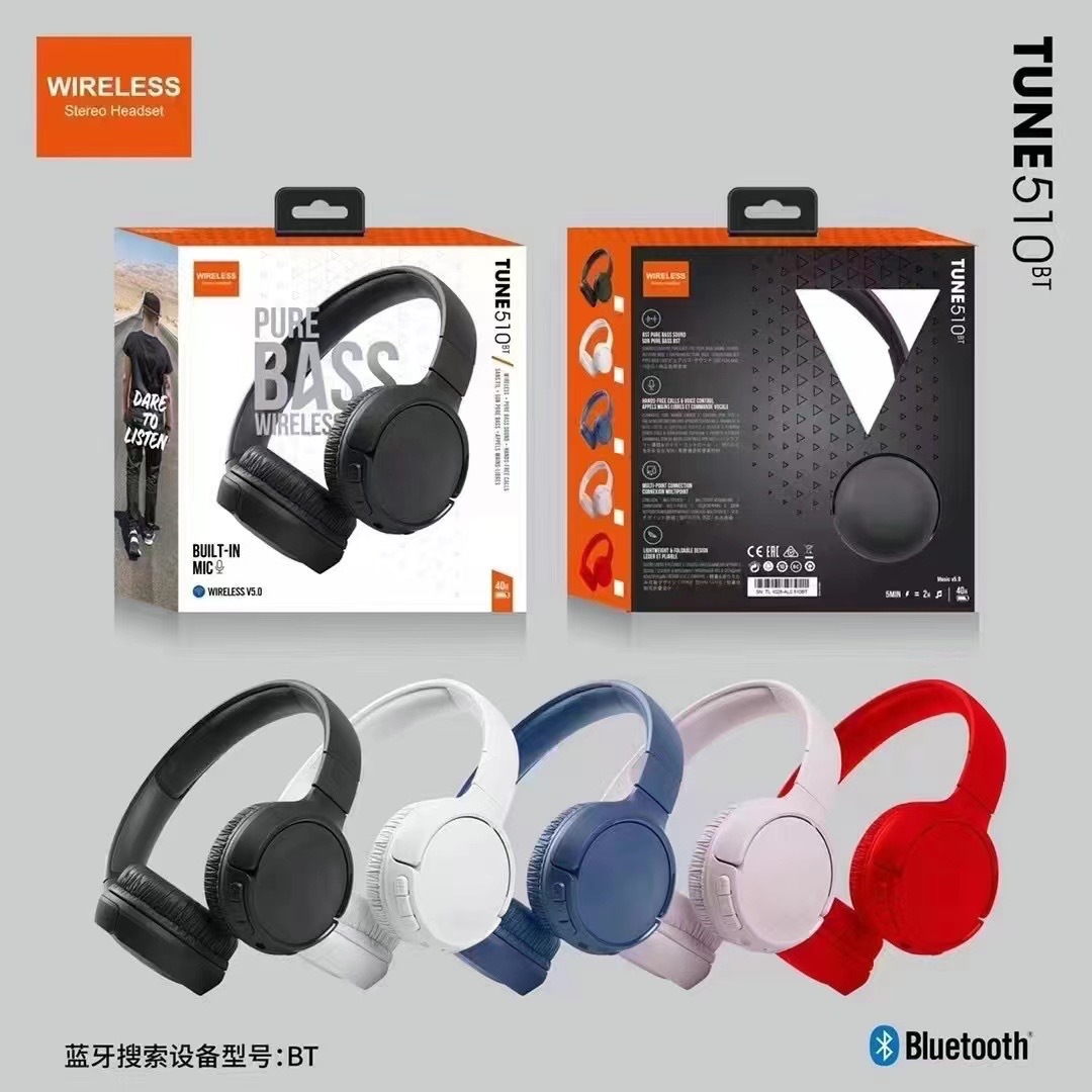 Suitable for JBL 510 Bluetooth headphones—over-ear, wireless, sports‑style, foldable, stereo music headphones—manufacturer