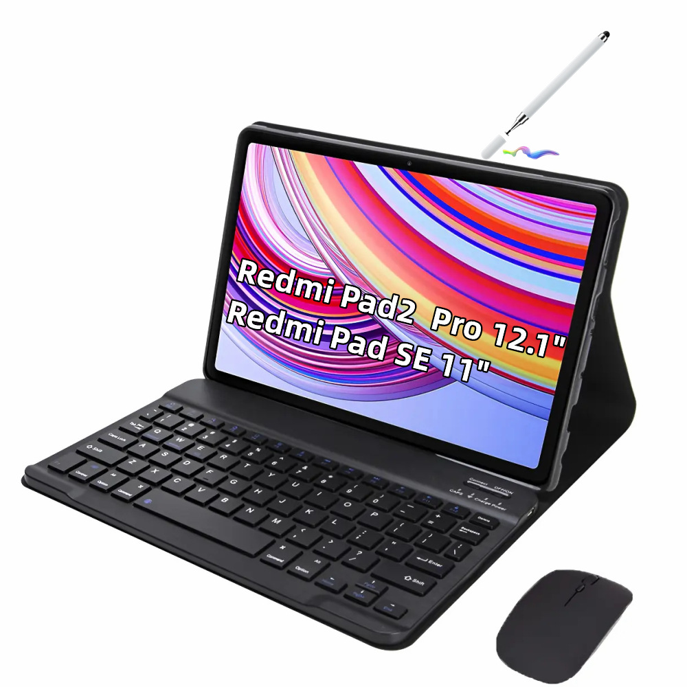 Compatible with Redmi Redmipad2Pro 12.1-inch Protective Case, Xiaomi 8765 Tablet Leather Cover, SE11 Bluetooth Keyboard