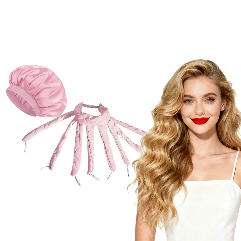 Two sets of heat-resistant curling rods, eight-clawed codfish curlers, imitation silk sleeping caps, and a hairdressing kit