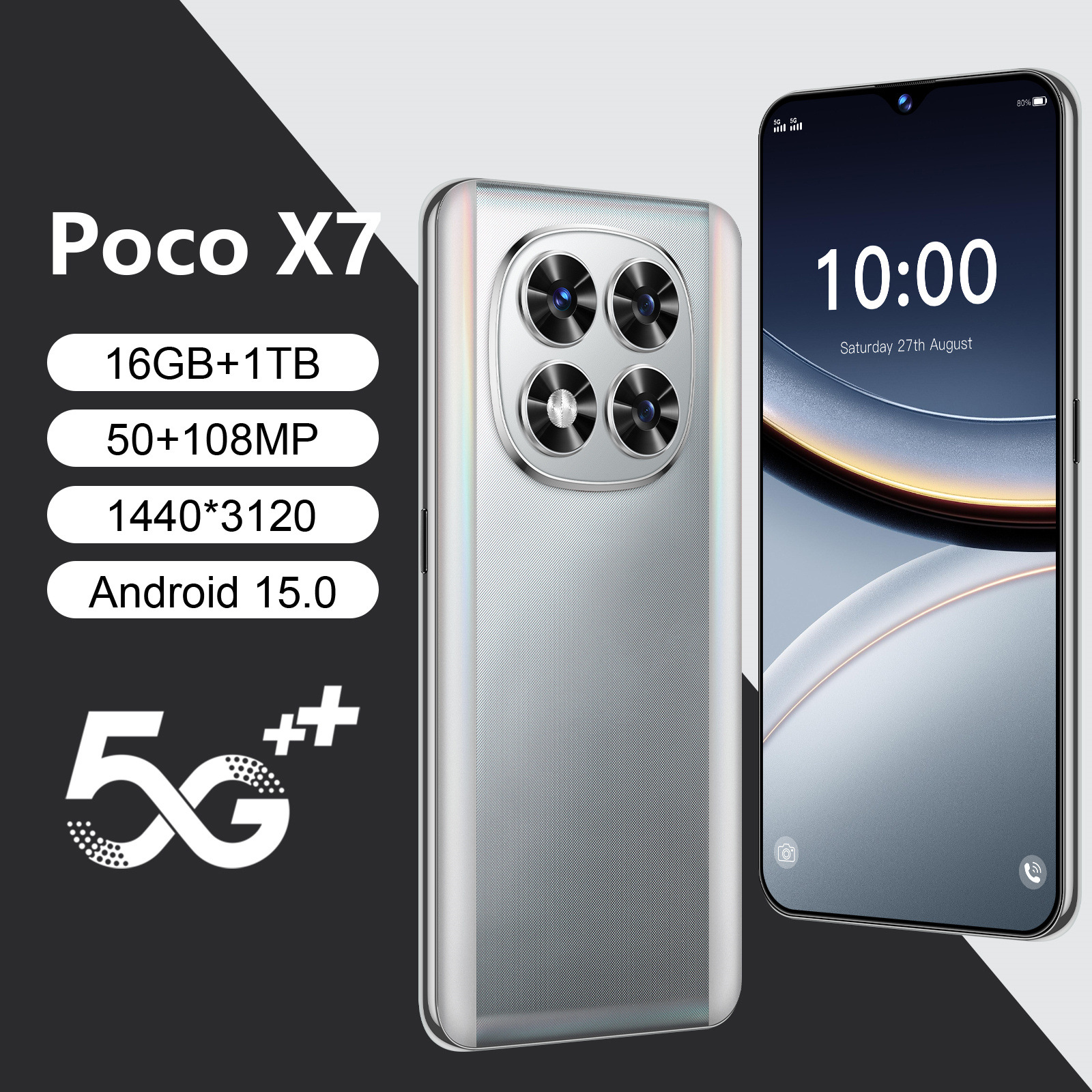 The new Poco X7 cross-border mobile phone is a smart communication 6+128GB wholesale price source factory replacement