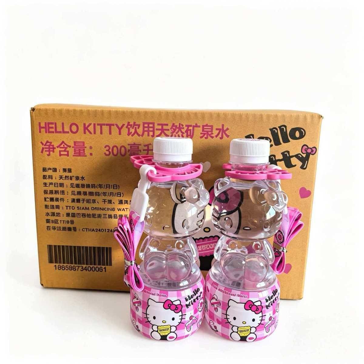 Thai-imported Sangrio drinking water, original packaging with strap, 300ml × 12 bottles, shipped in original box, featuring Sanrio characters