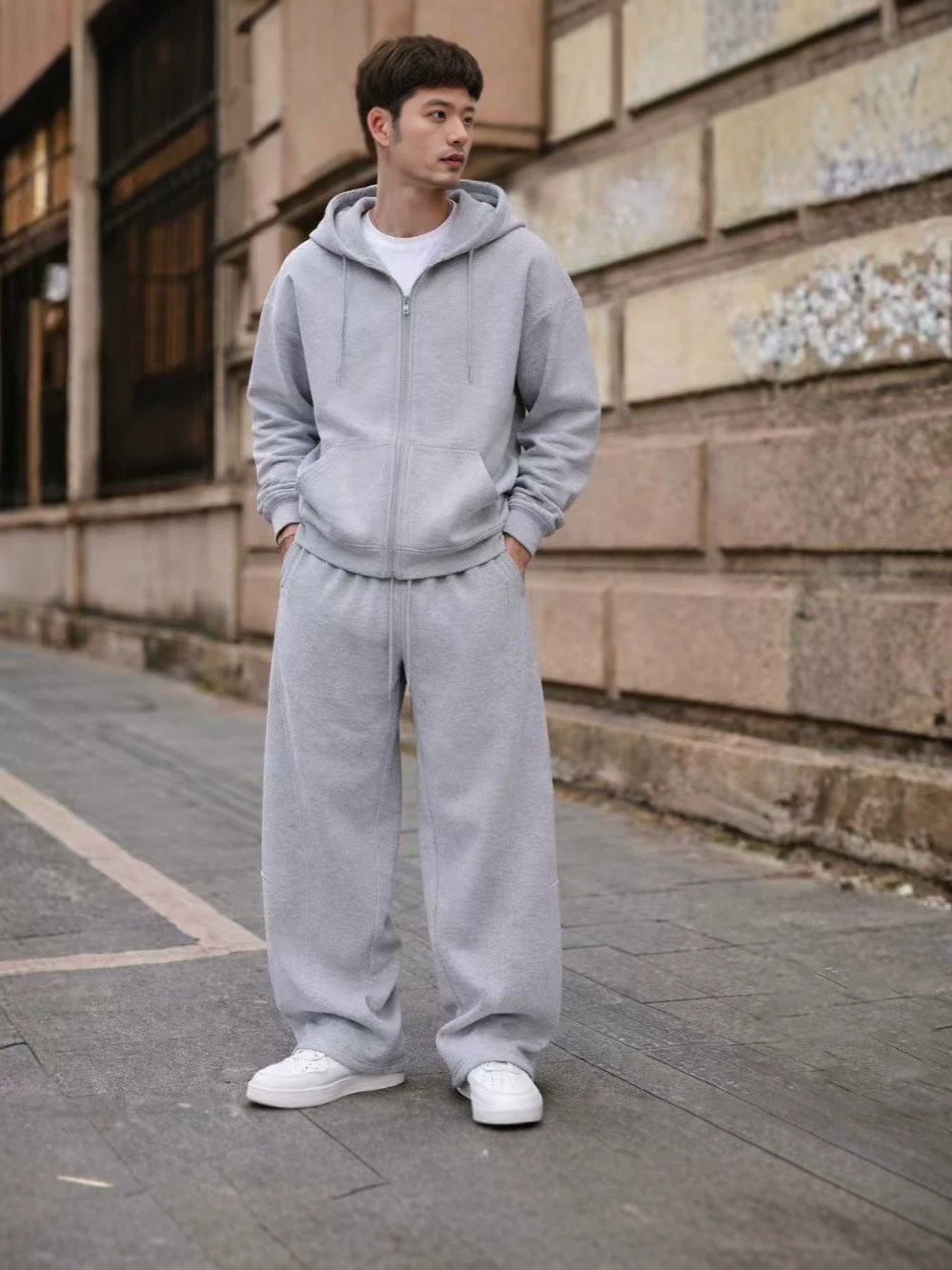 Cross-Border Casual Sports Suit, Autumn Student Loose Fashionable Hooded Western-Style Slimming Sweatshirt and Sweatpants Two-Piece Set