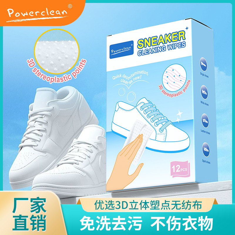 English version: White sneaker cleaning wipes—no-rinse, stain-removing shoe wipes; a shoe-cleaning magic tool, direct from the manufacturer, hot-selling across borders.
