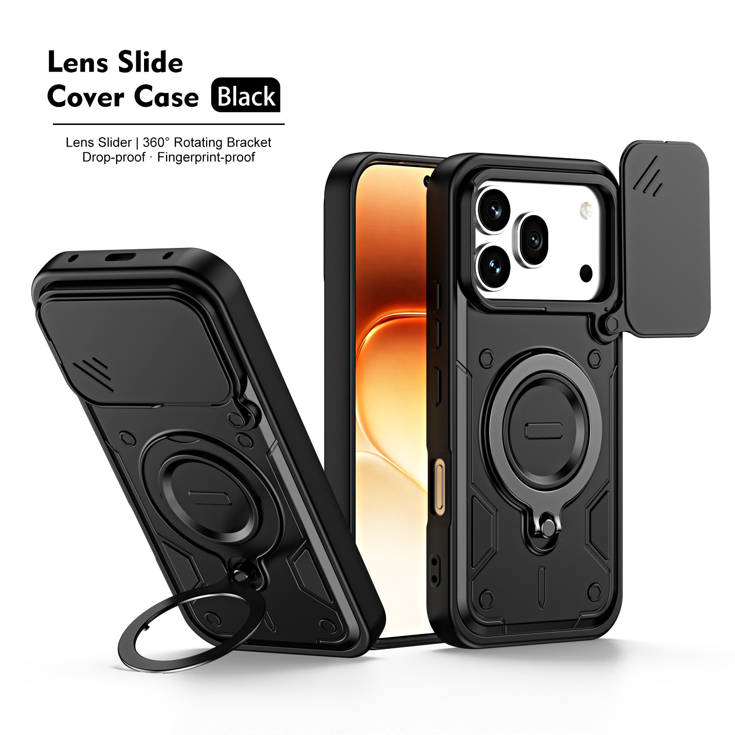 Compatible with Huawei/Honor 600Pro “Sky Ring Window” phone case, Honor 400 Smart stand drop‑proof protective case.