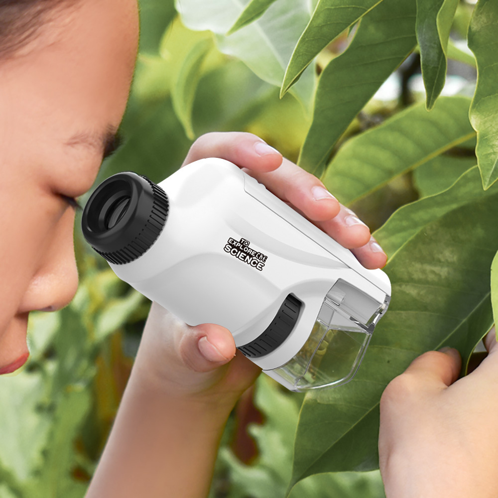 Children’s handheld portable microscope, optical mini biology science experiment, educational toy and gift for elementary school students