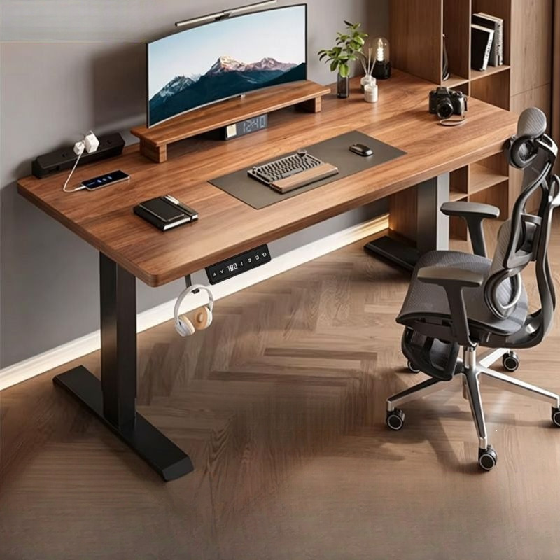 Lifting computer desk electrically adjustable office desk home study desk workbench multifunctional solid wood sports desk
