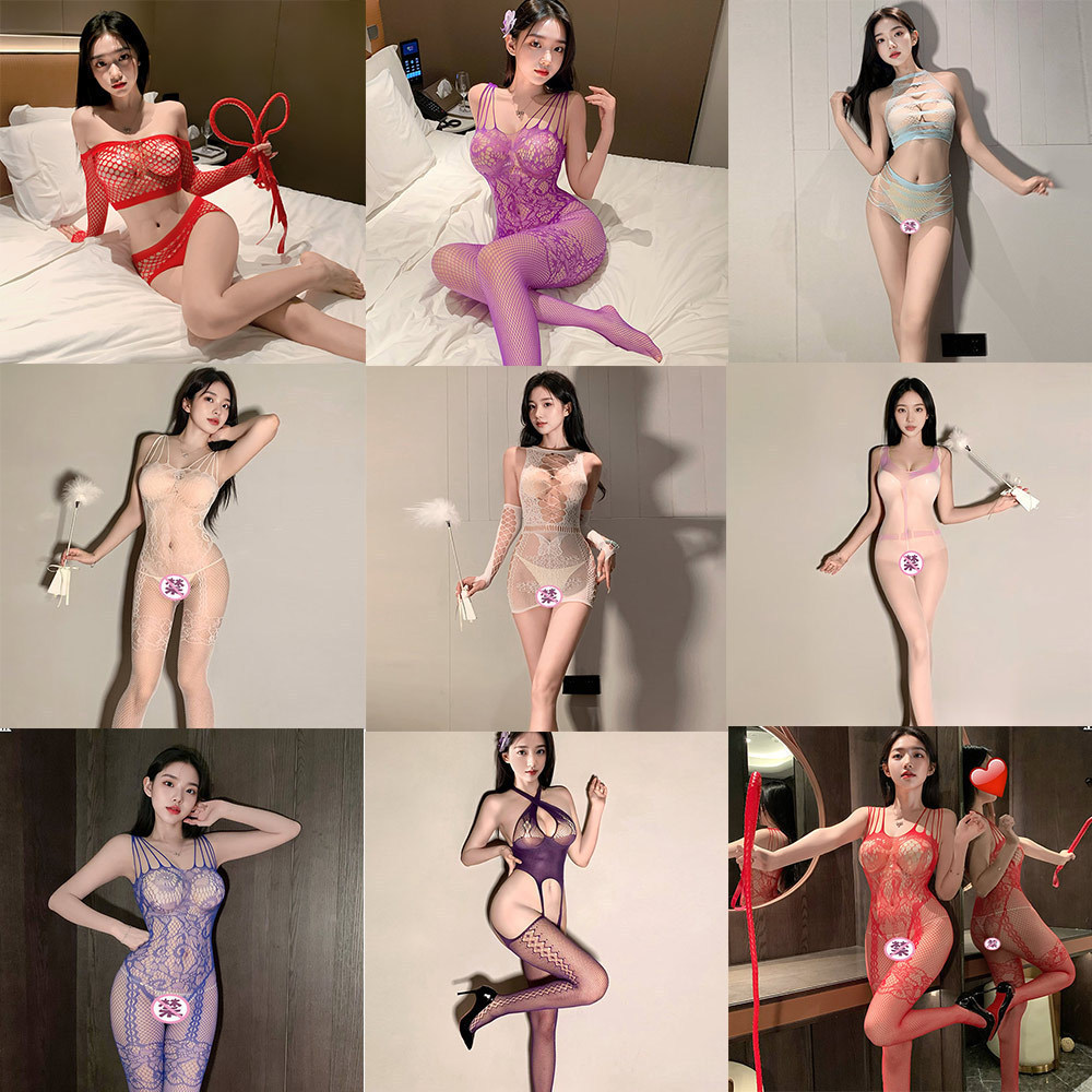 Meimei Sexy Lingerie, Hot and Ultra-sexy Open-crotch Abstinence Stockings, Mesh Tops—Source Factory, One-piece Drop-shipping, Cross-border Supply