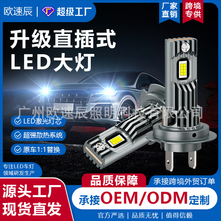 Cross-border automotive LED headlamps, plug-in high-brightness models with fan—fog lights H11, H8, H7, 9006, H1, H4