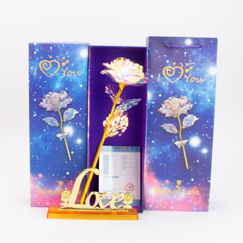 Women’s Day gift: colorful rose, gold-plated artificial flower—perfect as a Mother’s Day gift for mom, teacher, or wife, or for birthdays