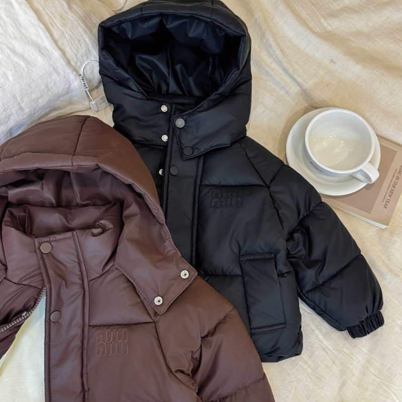 New autumn/winter children’s wear: down-and-cotton padded coat for boys and girls, fleece-lined, three-proof, wash-free, extra-thick, cross-border wholesale