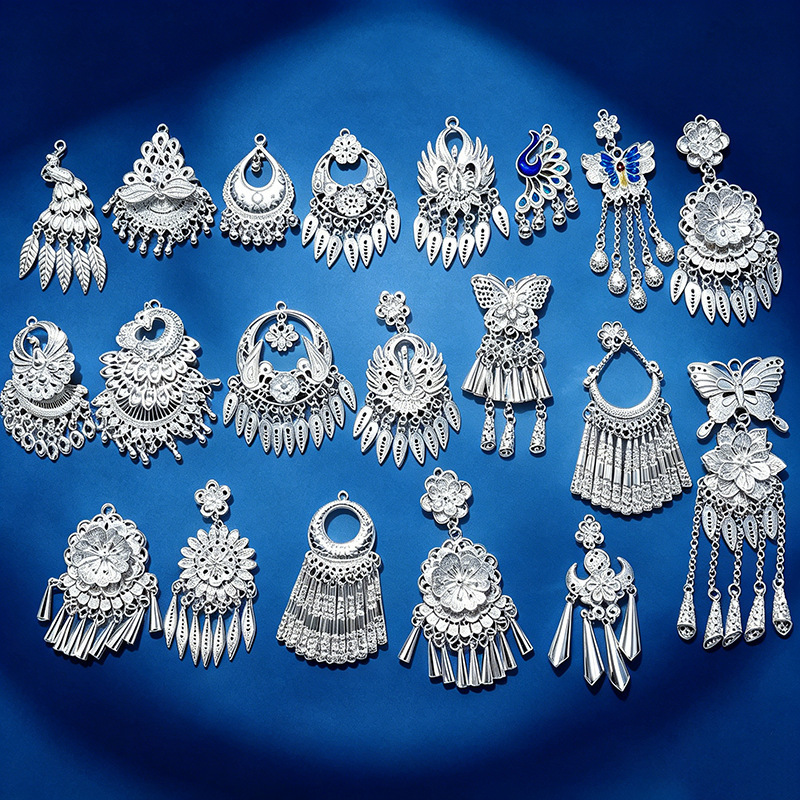 Miao people refrigerator decals butterfly imitation silver accessories small people Miao people silver people peacock Guizhou scenic area