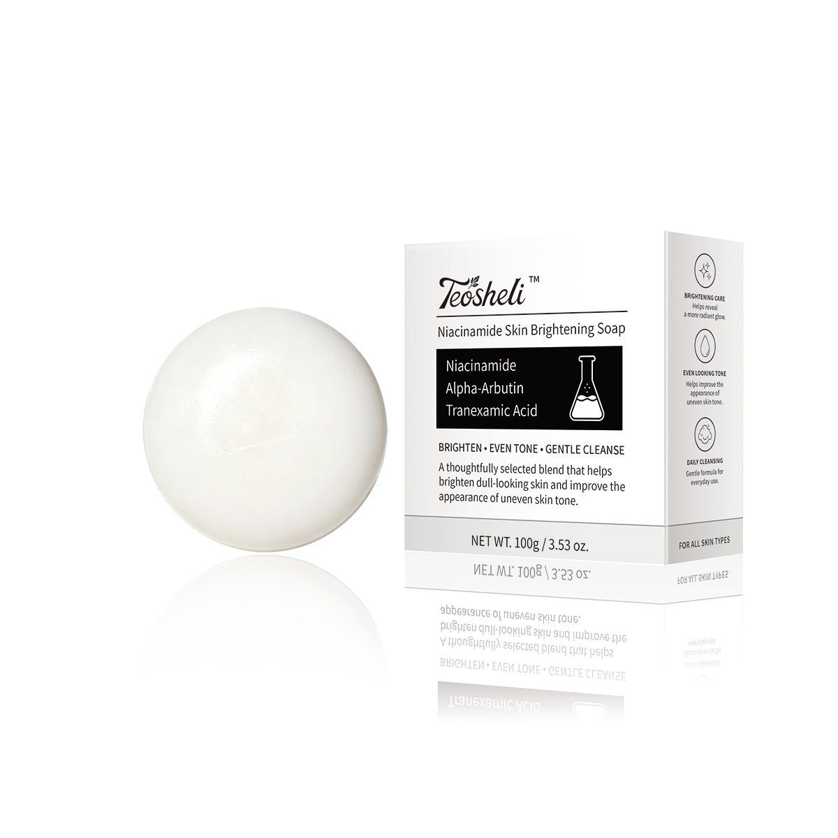 It lights up the dark skin, cleans the skin, softens the foam, and cleans the skin.