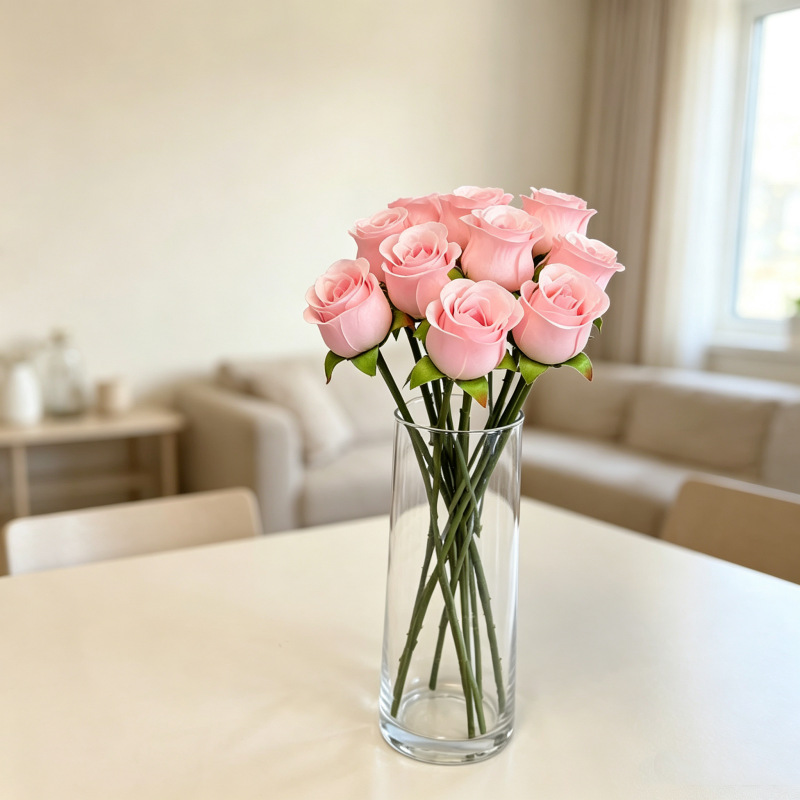 Cross-border imitation of fake flowers, small bouquets of flowers, wedding decorations, fake canvases, home decorations for Valentine's Day