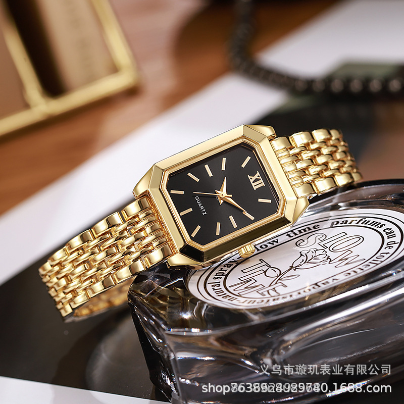 Cross-border new affordable-luxury steel-band women’s watch—fashionable, minimalist square quartz model for schoolgirls—wholesale for women