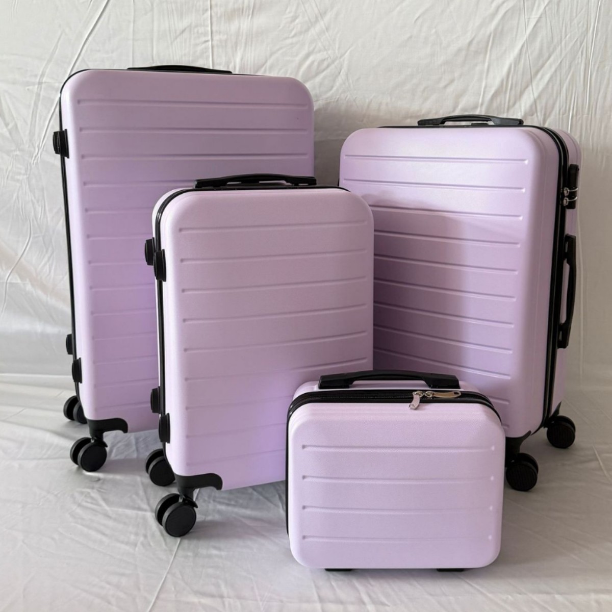 Factory‑Customized Foreign Trade ABS Travel Suitcase, Universal Wheel ABS Luggage—Four‑Piece Set, Cabin‑Ready Password‑Locked Trolley Bag