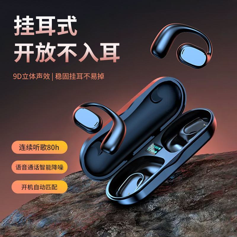 Bluetooth headphones with headphones that don't fall out, don't go in your ears, ultra-long-lasting, dual ear noise reduction, ultra-high sound quality, high number display