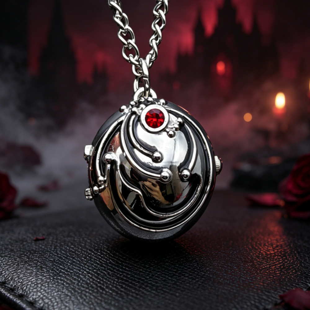 European and American Movie Merchandise Vampire Diaries Retro Pocket Watch Necklace Accessories Student Pocket Watch Wholesale Hot-Selling in Foreign Trade