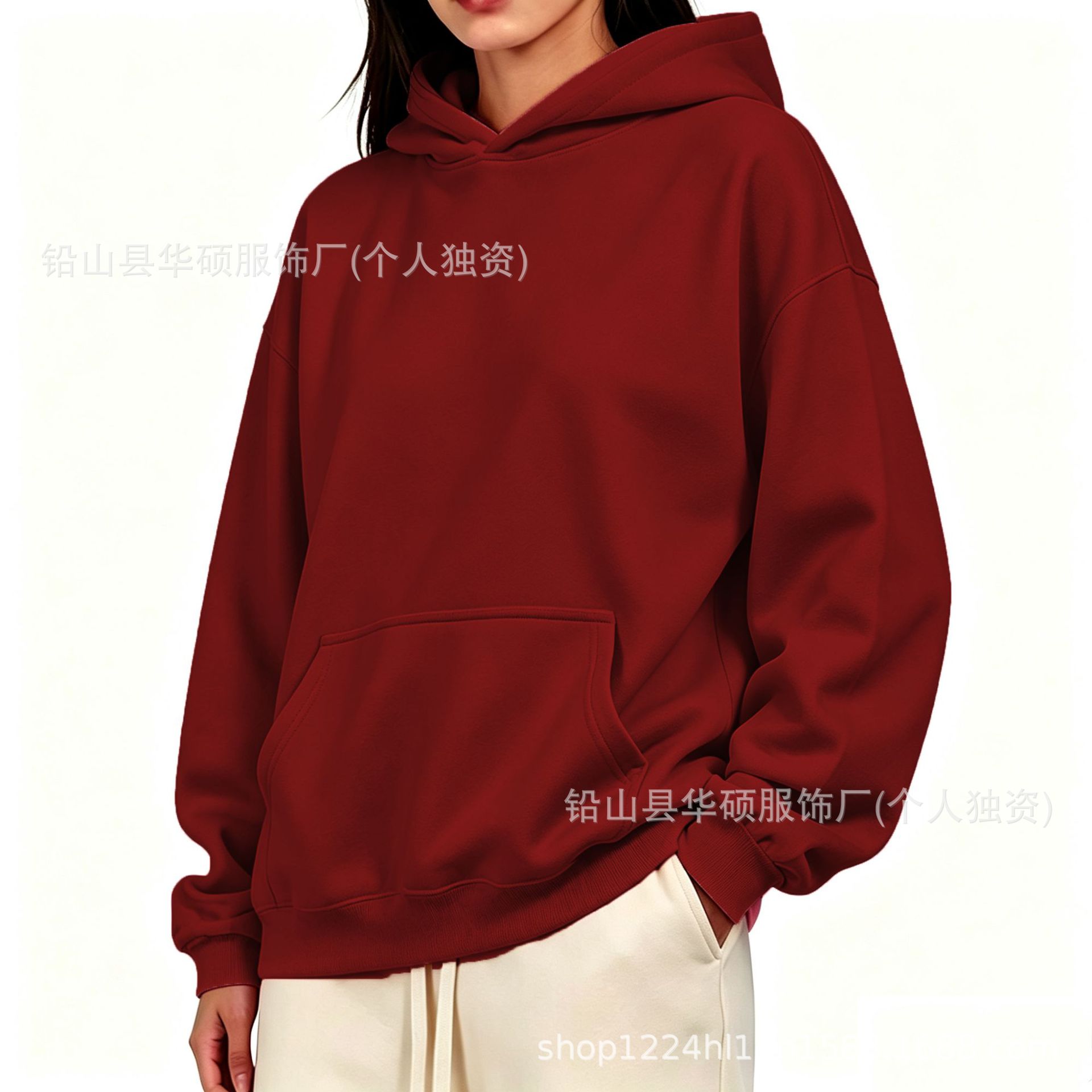 Cross-Border Fashionable Plus-Size Women’s Sweatshirt—Fleece-Lined, Trendy Hooded Pullover, Loose-Fit Sportswear, Large Stock Available