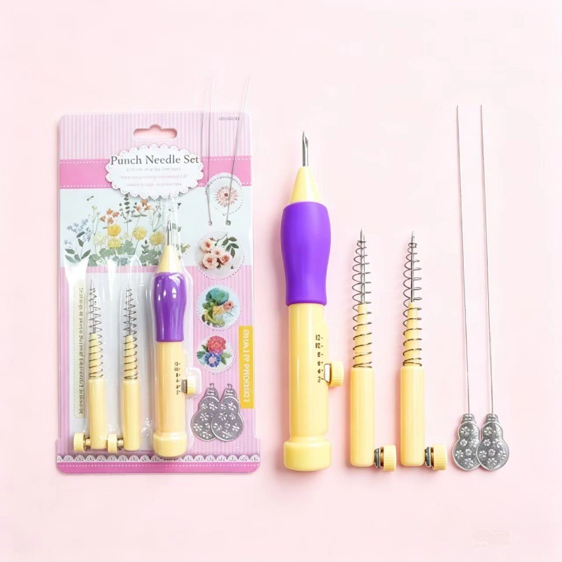 C865915 Set: Punch Needle Embroidery Tool, Punch-It Embroidery Kit, Flower-Punching Needle, DIY Tool