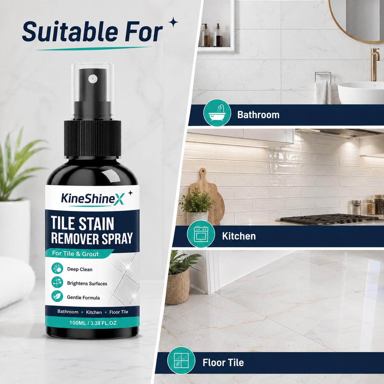 KineShineX Filter foam to remove spray Filter foam to remove scale Kitchen and bathroom general cleaning spray