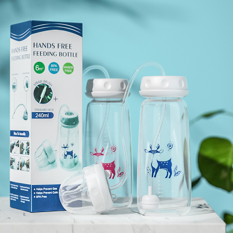 Amazon Best-Seller: Hands-Free Baby Bottle—Gives Babies Freedom to Use Their Hands—240ml PP Standard-Mouth Baby Bottle