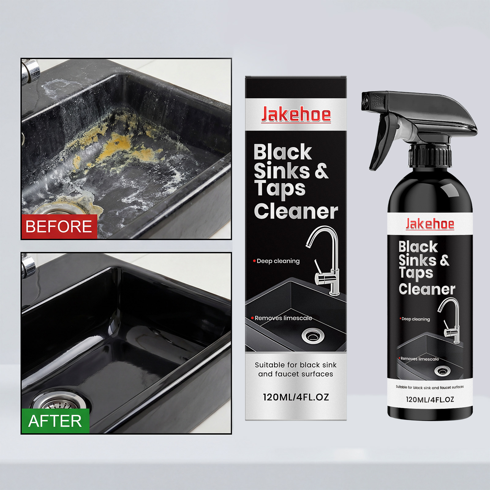 JAKEHOE Limescale Cleaner – Bathroom Cleaning Agent for Faucets and Ceramics, Household Product for Removing Limescale