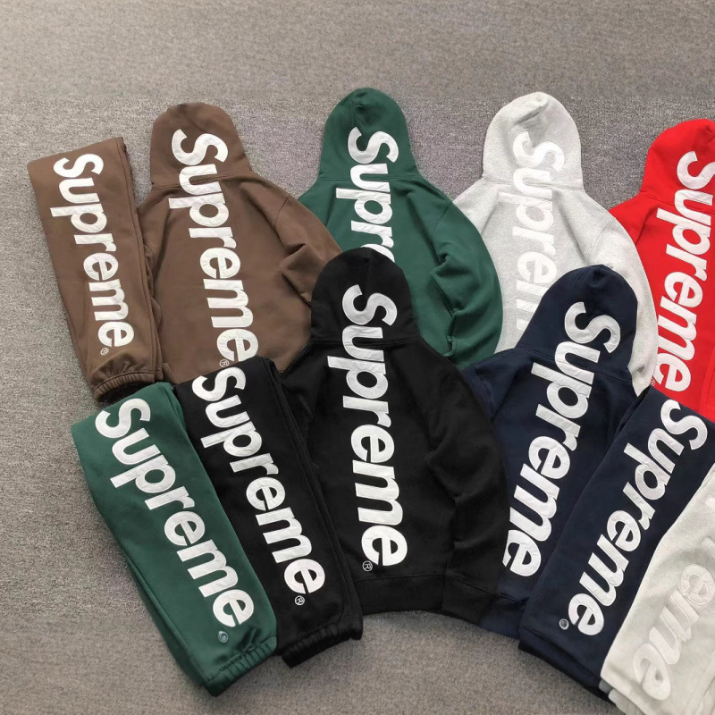 Supreme Cross-Border Casual Sport 25FW Letter-Print Heavyweight Pure Cotton Hooded Sweatshirt, Men’s Best-Selling Autumn/Winter Style