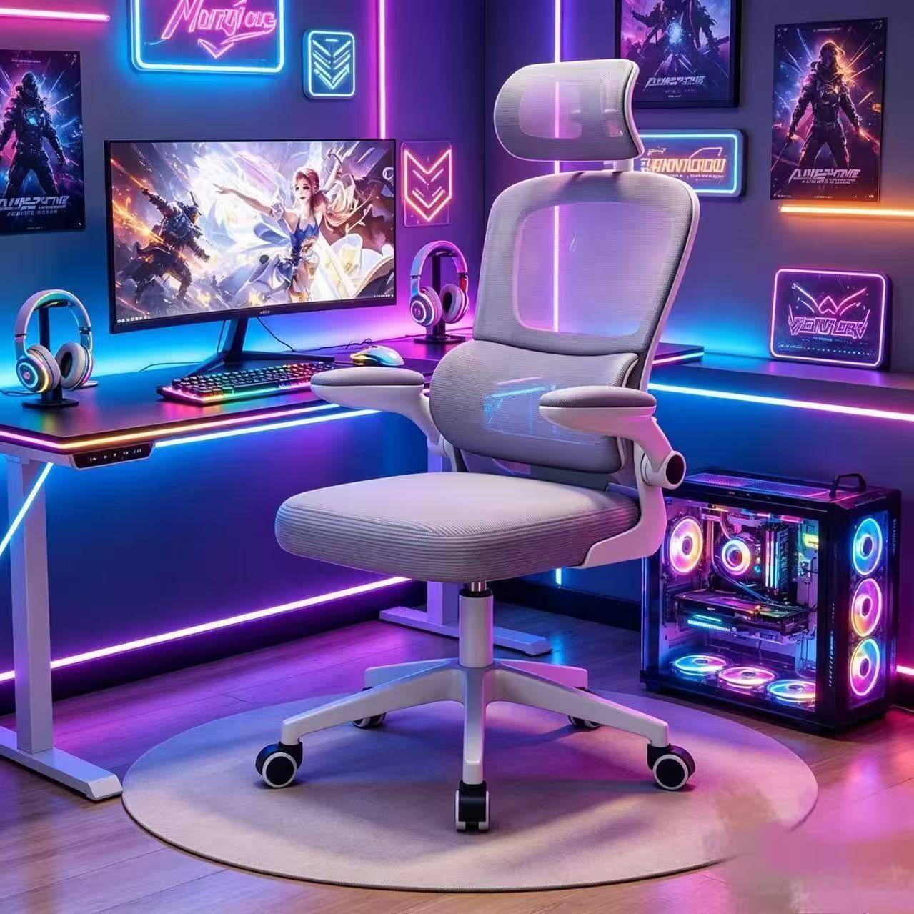 Computer chair, back brace, ergonomic chair, comfortable chair, office chair, desk, study chair, electric chair, sports chair
