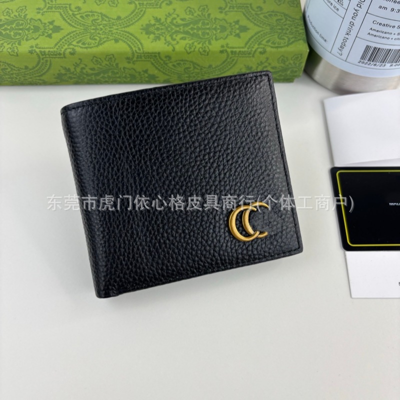 Cross-border leather G series leather double fold wallet 428726 heat pressed small leather eight card slots