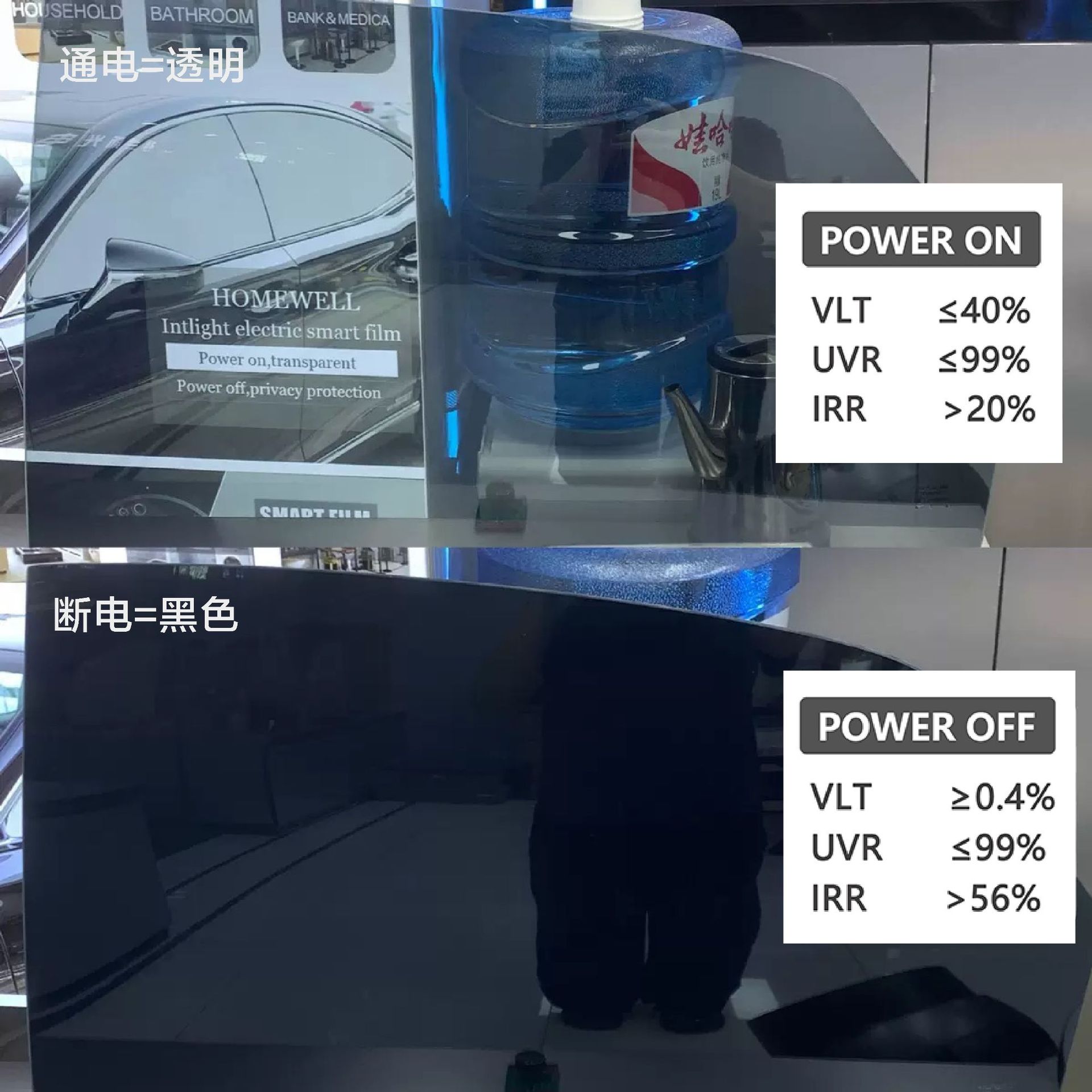 12V automotive DLC dye liquid crystal membrane smart dimming membrane electrically controlled car window glass membrane insulation membrane remote control color change membrane