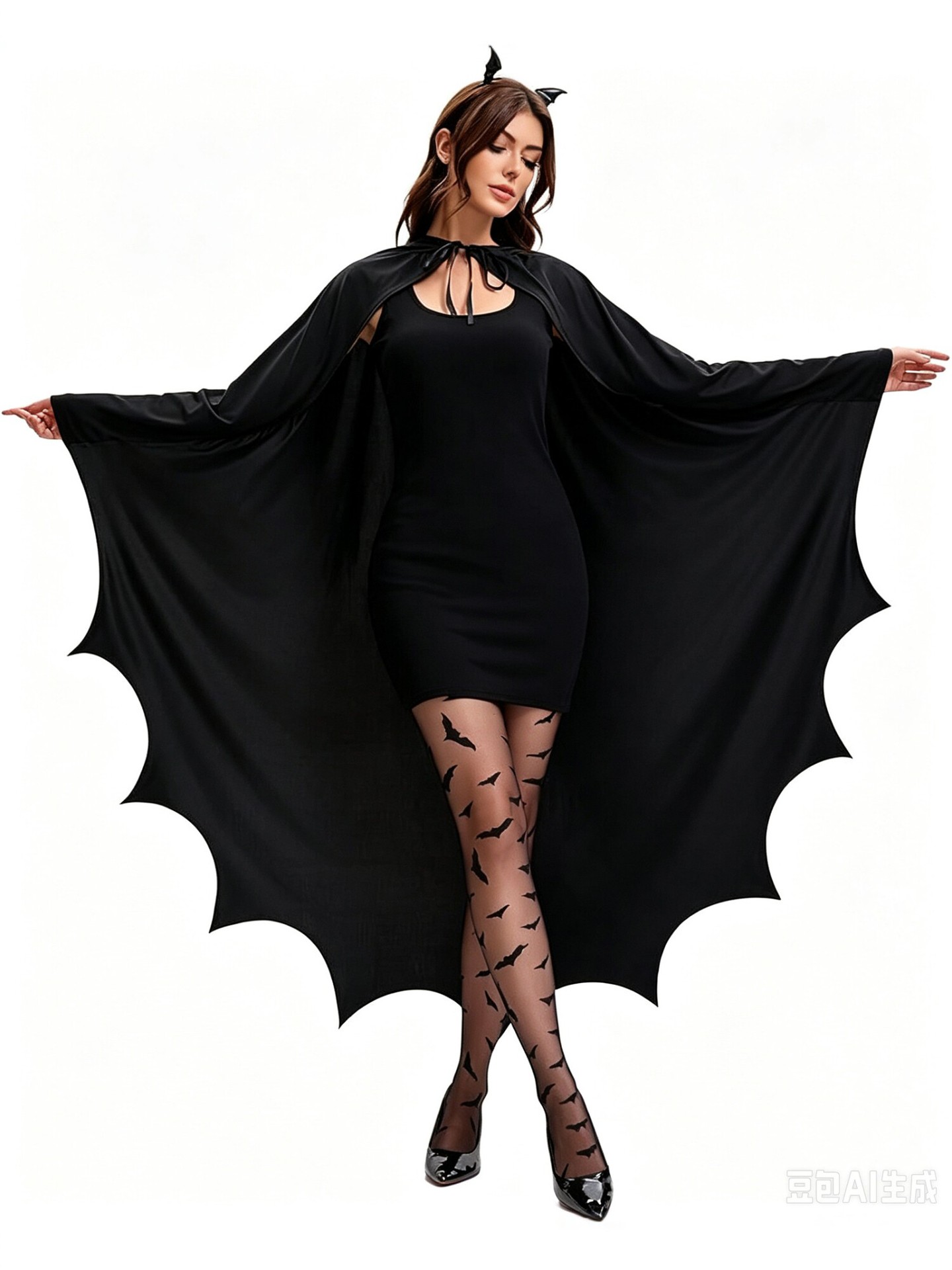 Halloween bat cape witch cloak adult cosplay black hood cape Halloween cos costume