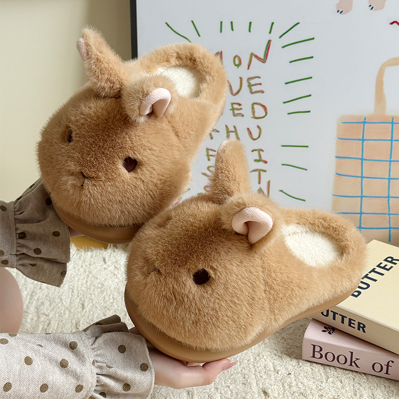 Cotton slippers for women, cute winter home, indoor soft-soled cotton warm slippers