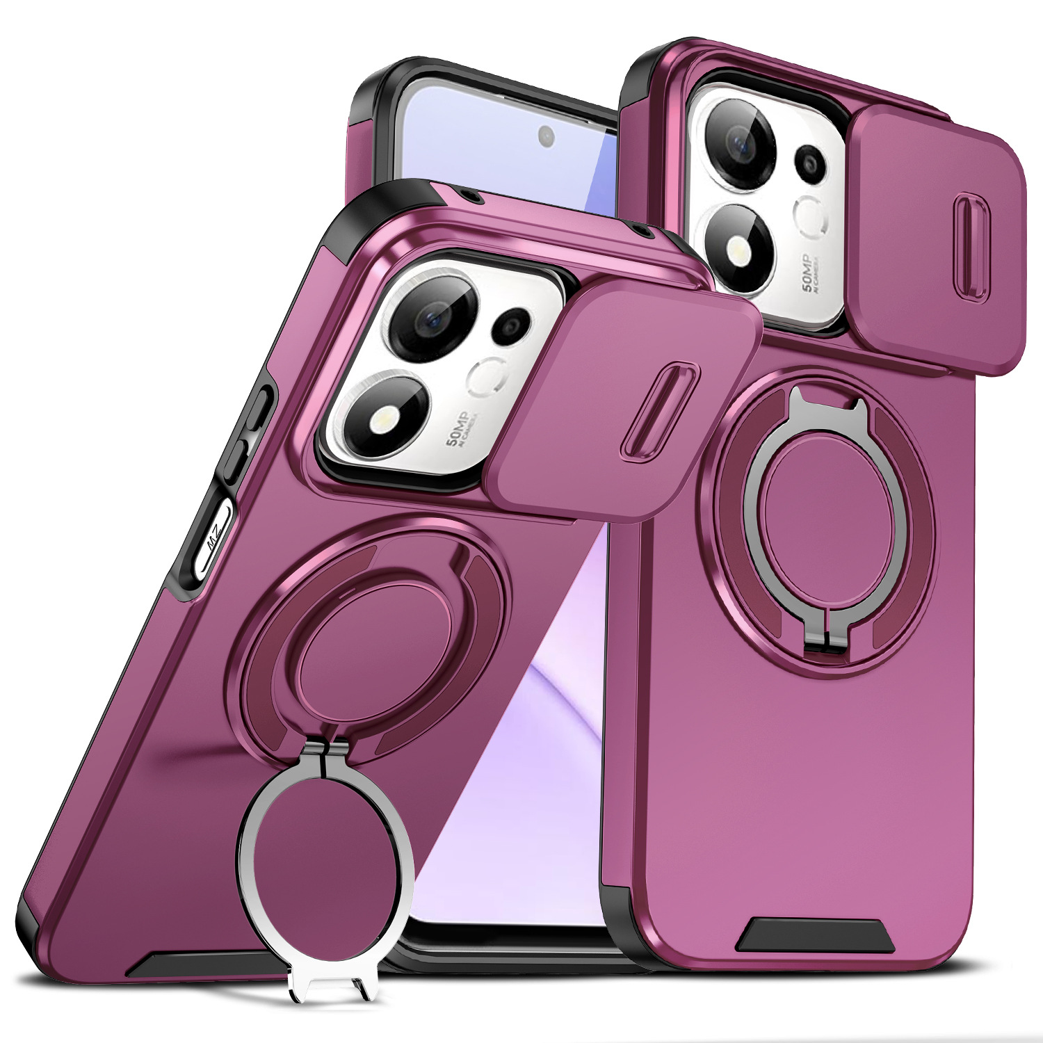 Suitable for RY 600 Smart 5G overseas/X7e PLUS phone case, full-coverage protective case with ring stand