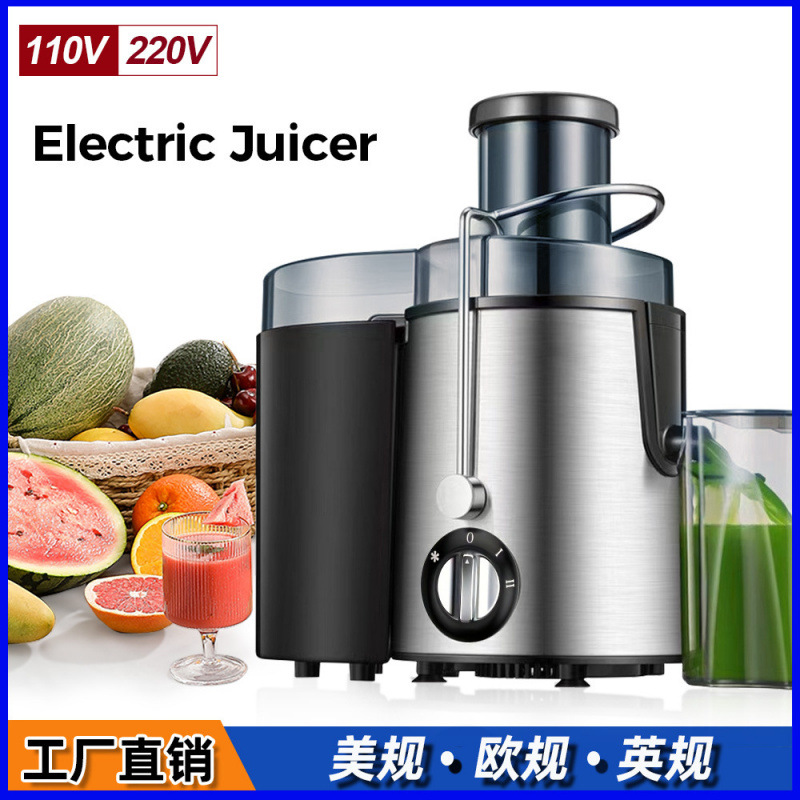 Cross-border European-standard Electric Stainless Steel Juicer, High-Capacity Multi-Function Juice Extractor, Blender, and Food Processor