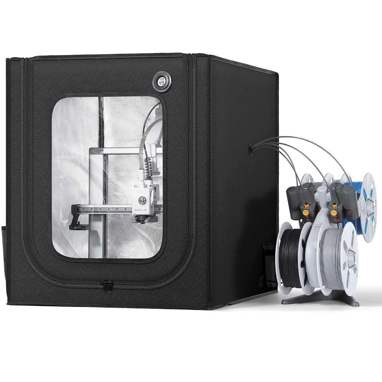 DZ-TOPCUBE 3D printer case for the Bambu Lab A1, without LED lights, black