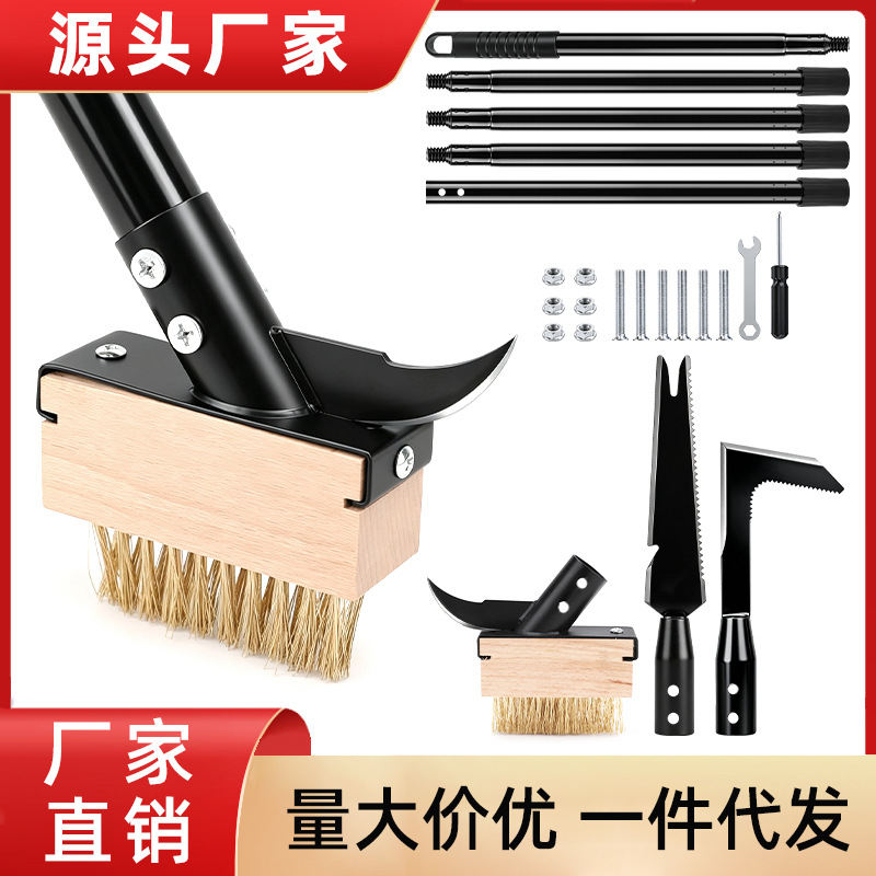 Weeding brush, hoe, cross-border garden multi-functional weeding wire brush, long-handled weeding brush, floor-specific brush, cleaning brush
