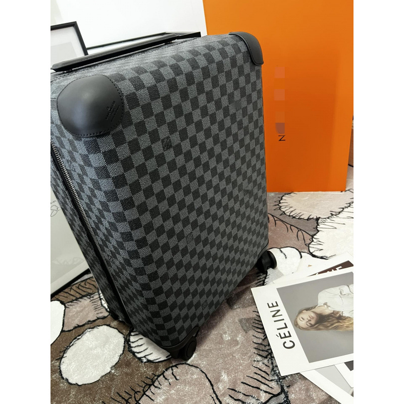 L’s Donkey House Horizon55 Checkered Four-Wheel Trolley Case with Horizon-Coated Canvas Exterior